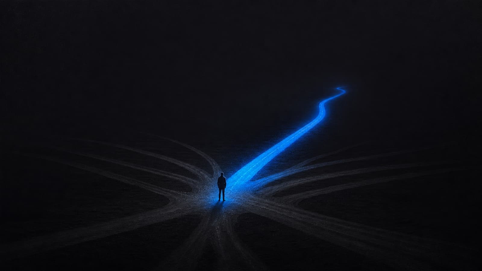 Cinematic cover illustration for the essay "The Cost of a Decision Fell to Zero" by Craig Teich