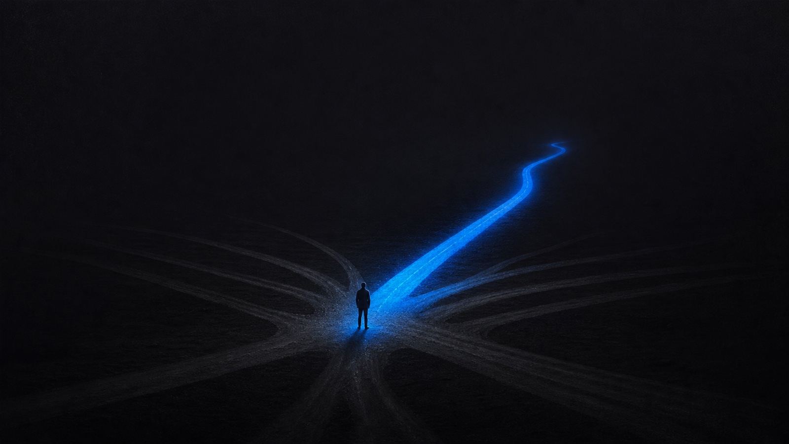 Cinematic cover illustration for the essay "The Cost of a Decision Fell to Zero" by Craig Teich
